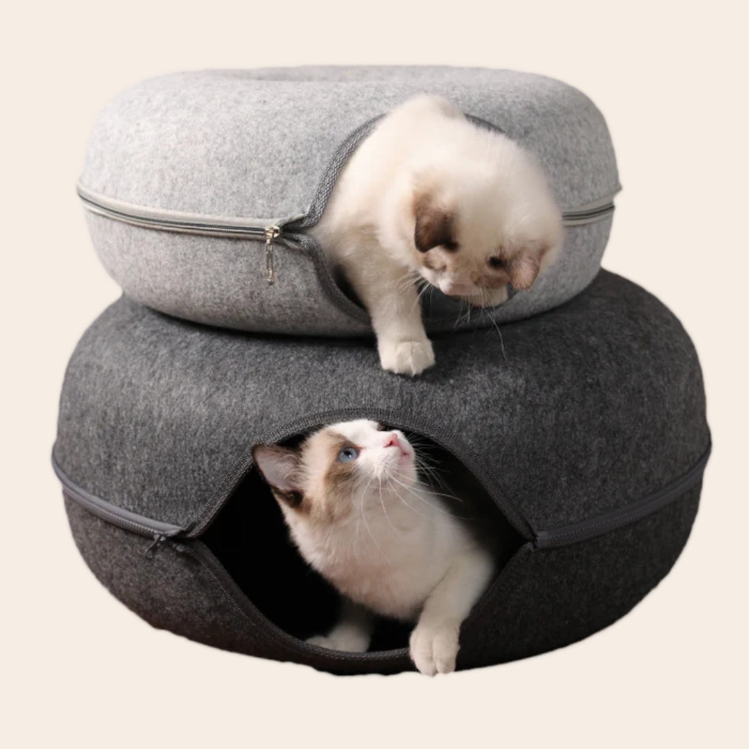 DierComfort™ 2-in-1 Donut Tunnel Bed voor Katten